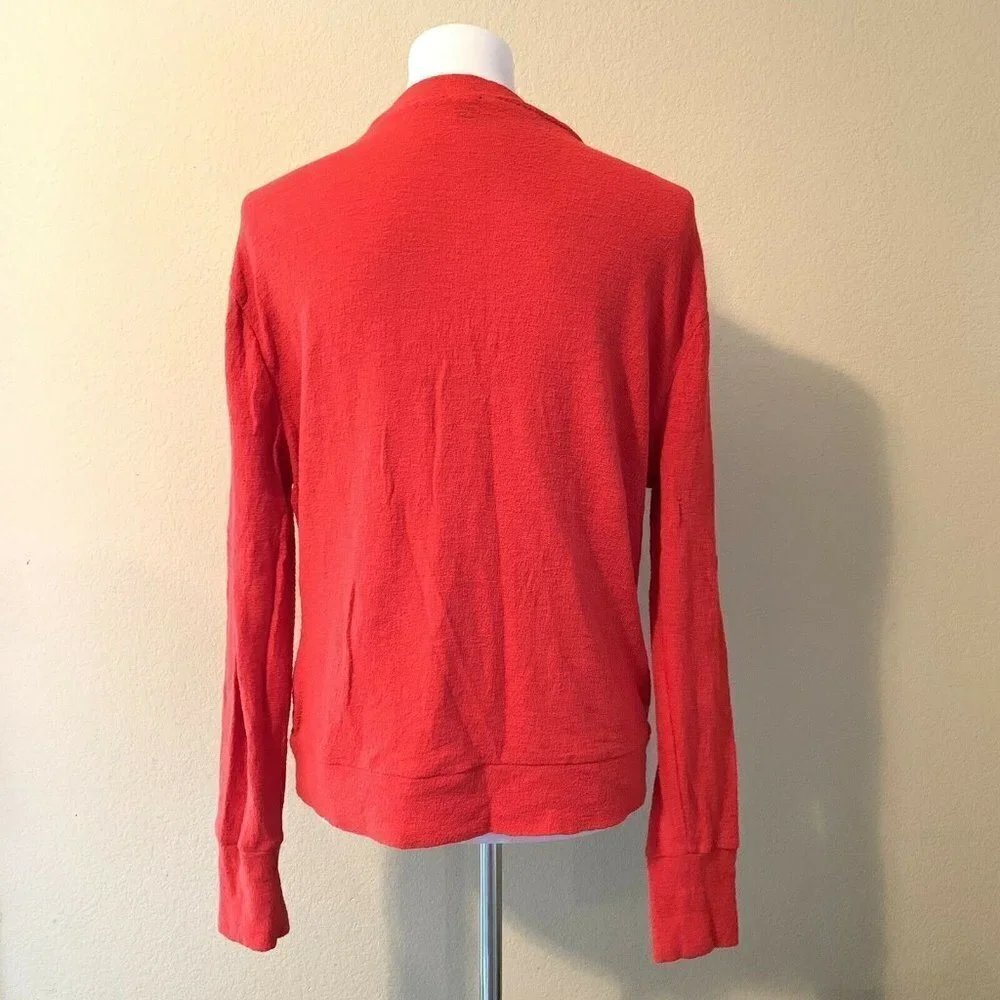 J. Crew Red Surplice V Neck Long Sleeve Blouse